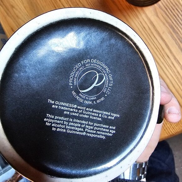 Lot of 2 Vintage Guinness Black Coffee Mug Ceramic with Official Harp Logo - Picture 3 of 9